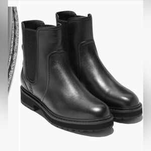 COLE HAAN Greenwich WP Chelsea Boot Women's Size 7.5 B Black Leather